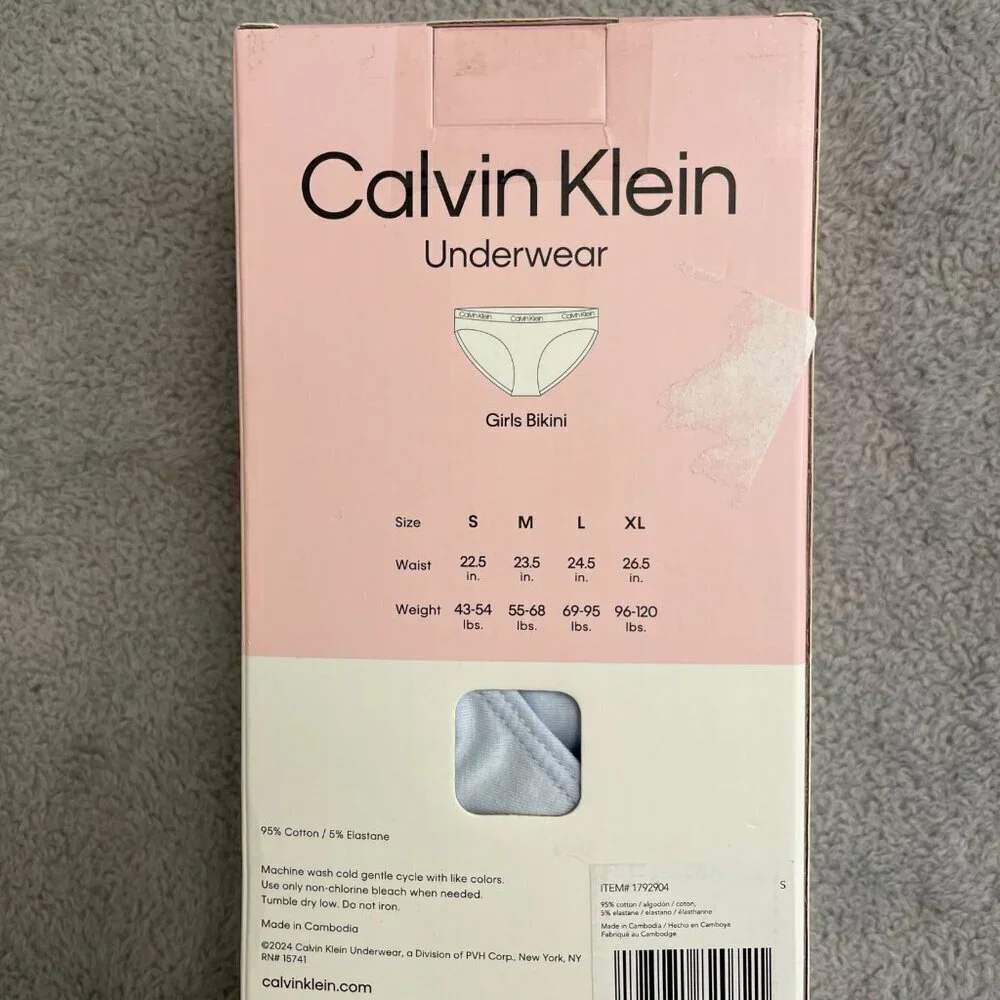NEW Calvin Klein 7 Pack Girls Small Bikini Underwear Cotton Stretch Multicolor - Picture 2 of 5
